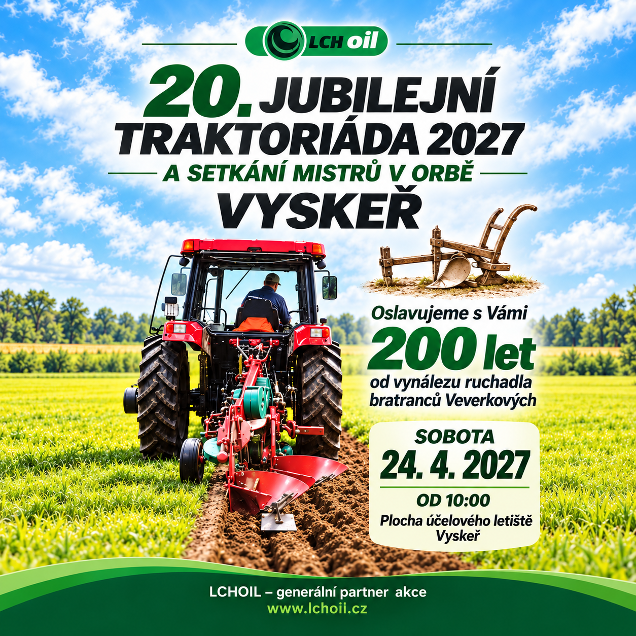 Vyskeř 2027 – 20. jubilejní traktoriáda a setkání mistrů v orbě